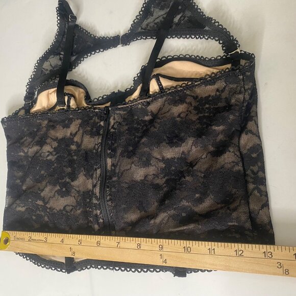Coquette Cropped Corset Bralette Size‎ S Lace Romantic Sexy Lingerie Bra - Picture 8 of 11